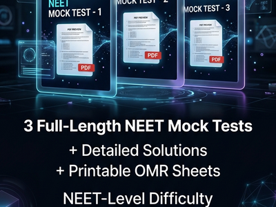 3 Full-Length NEET Mock Tests + Detailed Solutions + Printable OMR Sheets